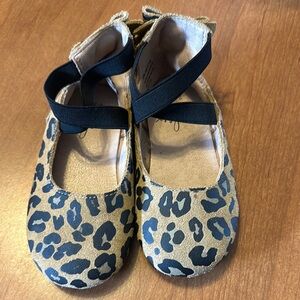 Monkey feet Leopard Print Kids Shoes with Black Straps